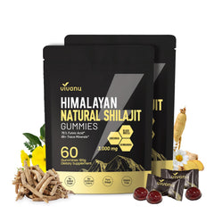 VivoNu Himalayan Shilajit Gummies jar showcases pure ingredients for daily vitality