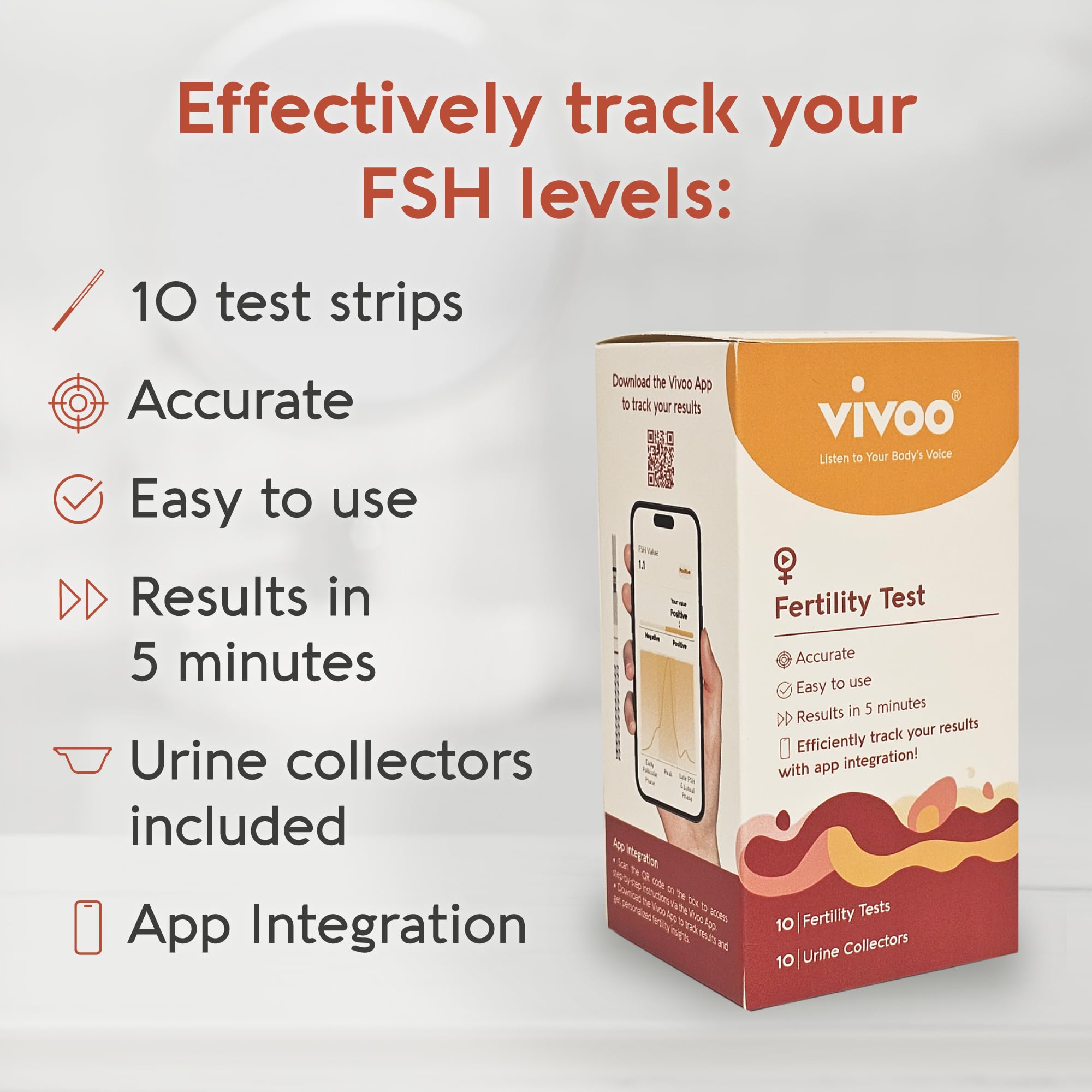 FSH test strips for the Vivoo Fertility Test