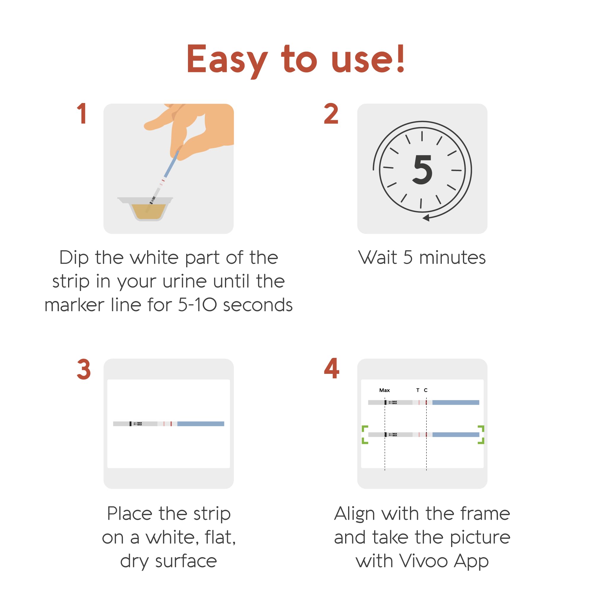 10 urine collectors included with Vivoo Fertility Test