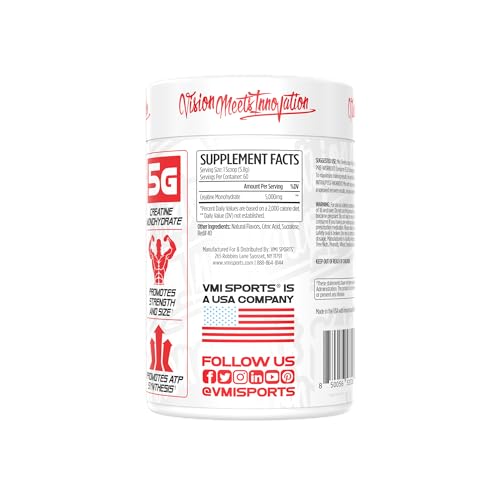 VMI Creatine Monohydrate powder unflavored, 60 servings