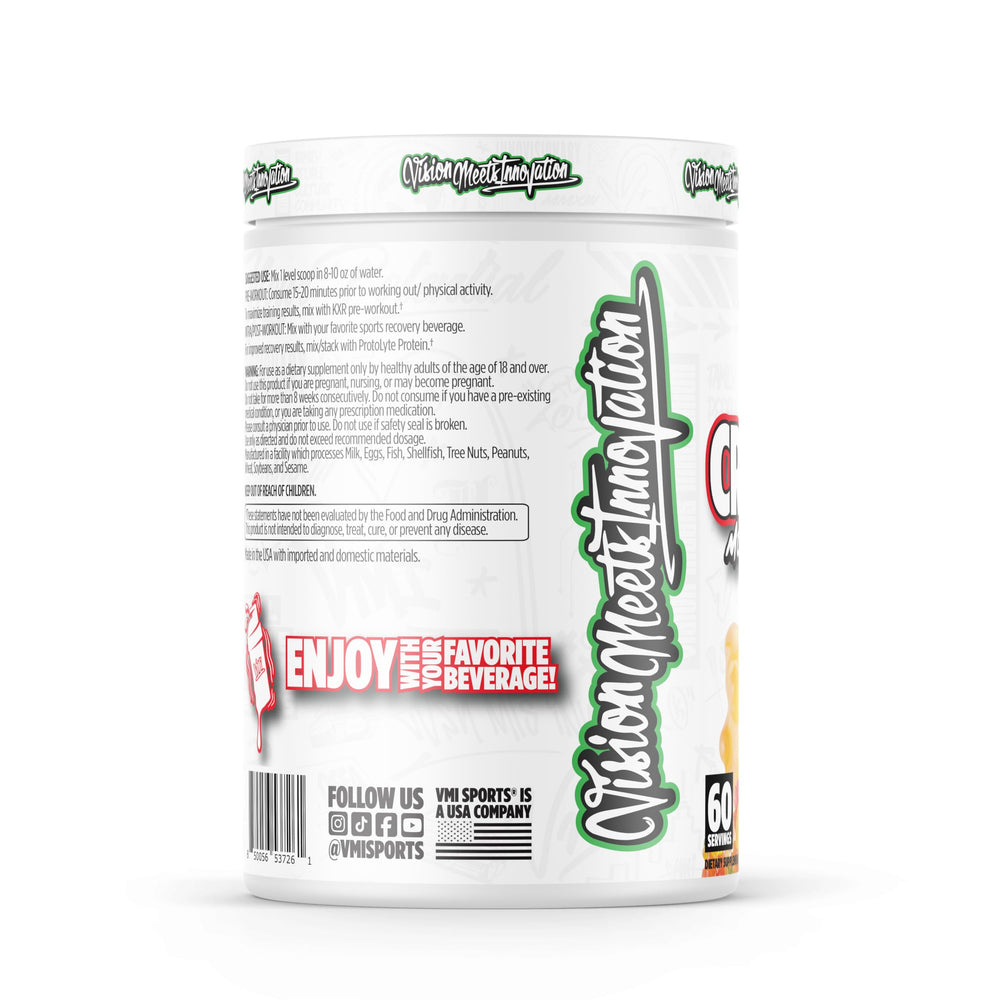 Front label of VMI Sports Creatine Monohydrate powder