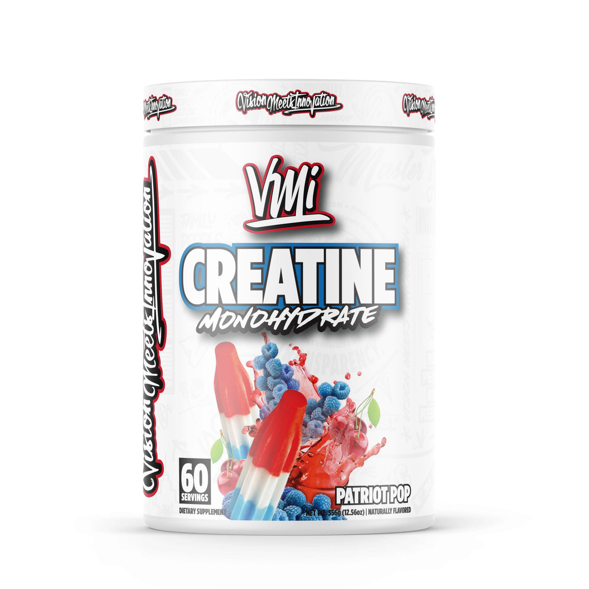 VMI Sports Creatine Monohydrate powder Patriot Pop 60-serving container