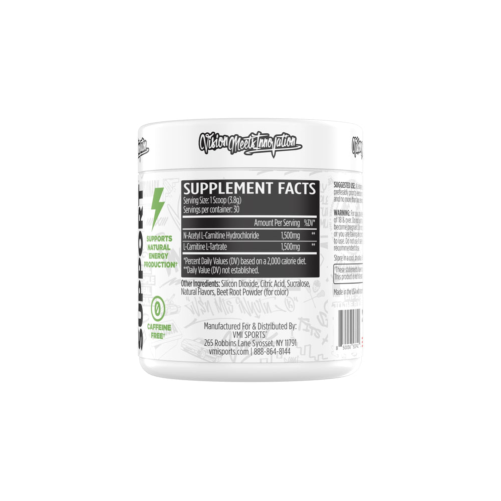 Close-up of L-Carnitine 3000 Cherry Lime powder texture