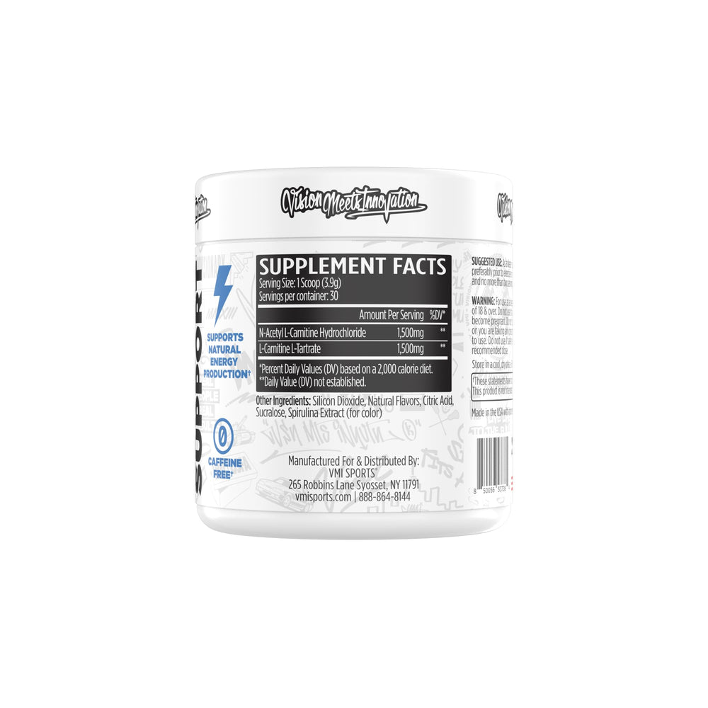 Label art for VMI Sports L-Carnitine 3000 Powder Patriot Pop