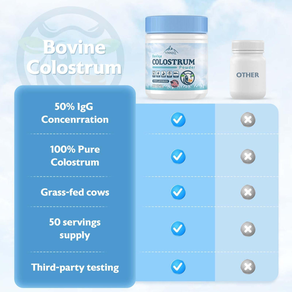 VNNIQ Colostrum powder folded into warm cereal for seniors.
