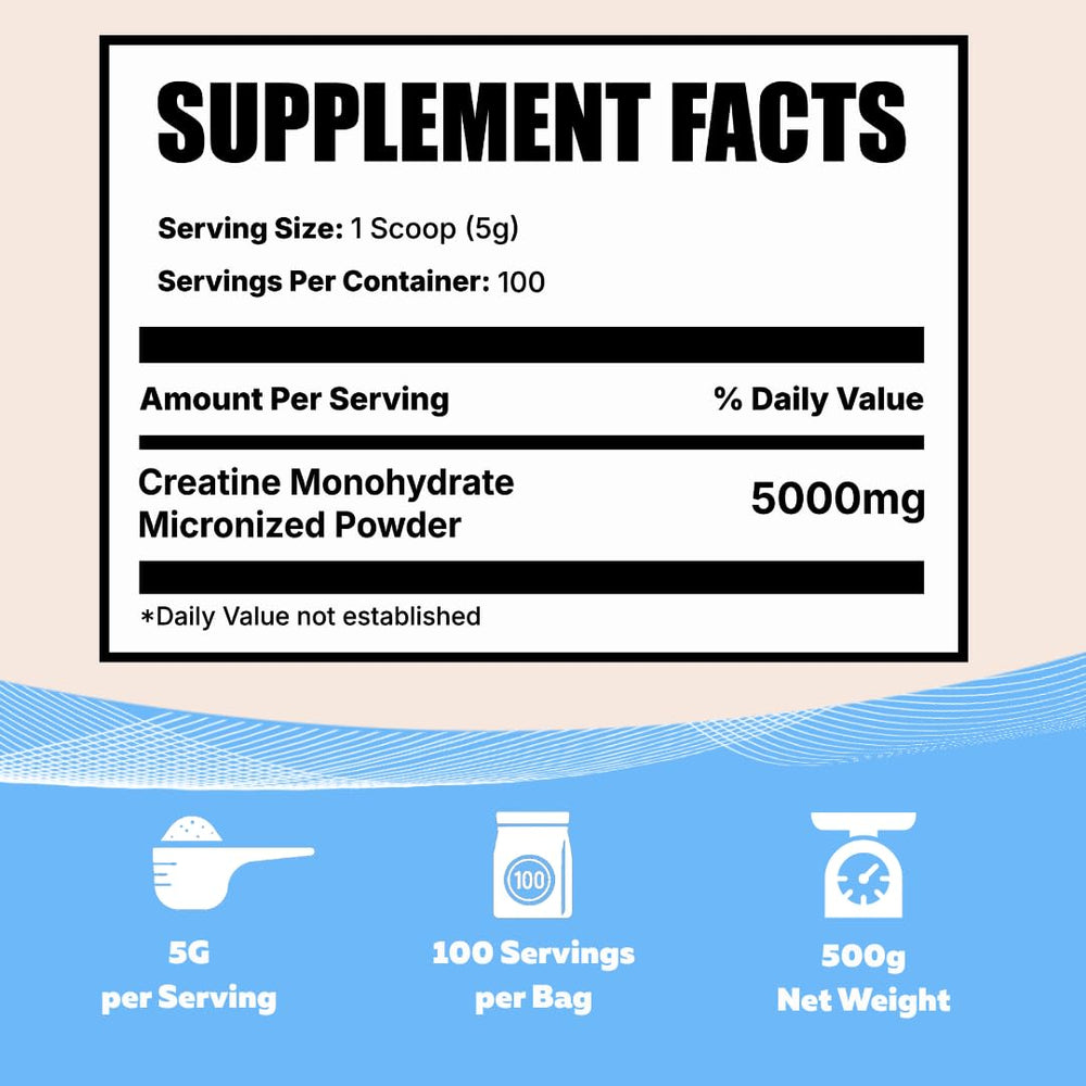 5g serving scoop with creatine powder