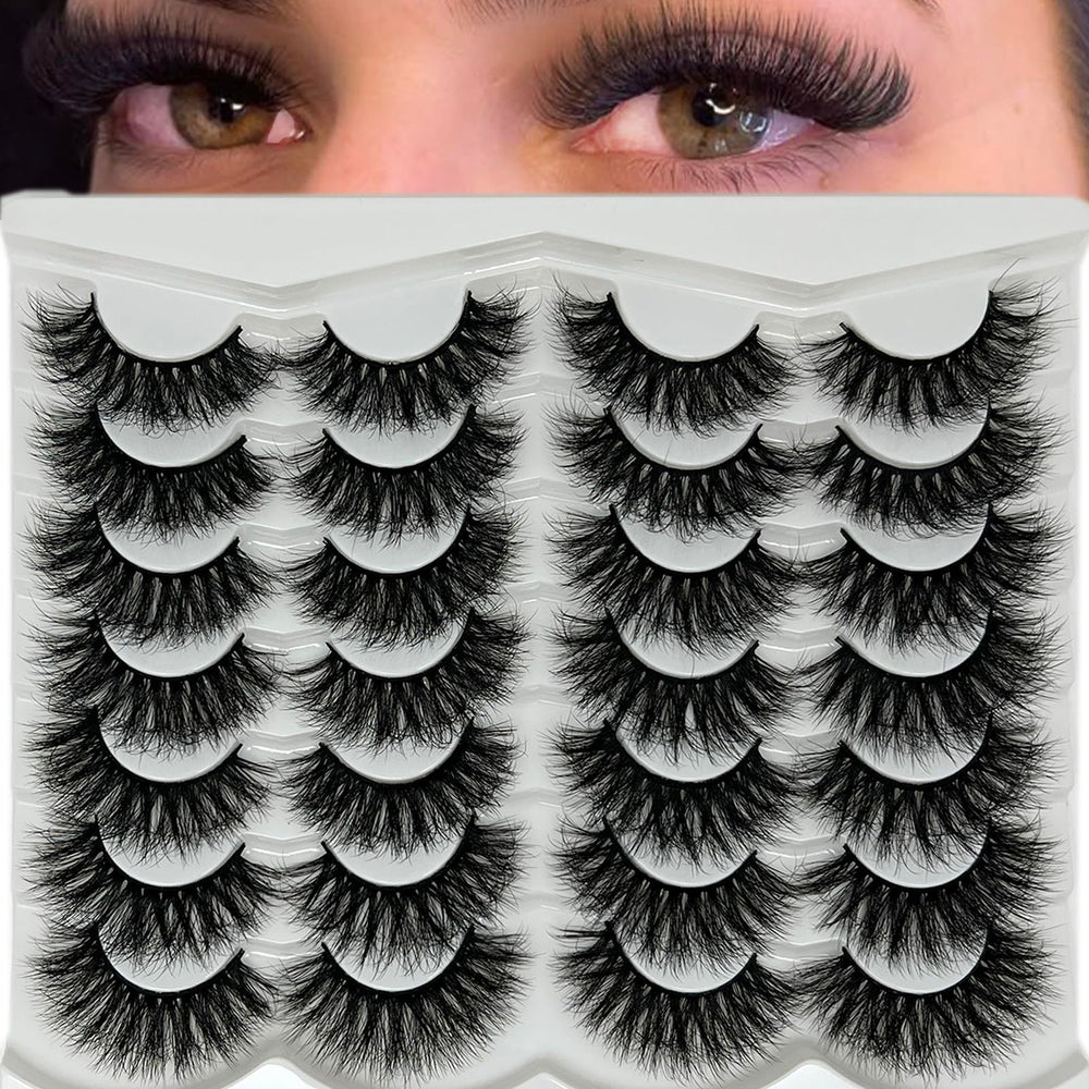VOCOAK Mink Lashes Fluffy 18mm D Curl for dramatic, reusable cat-eye look