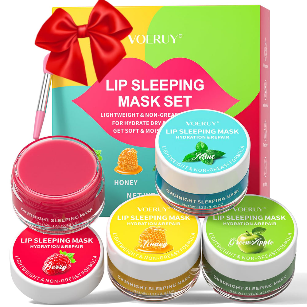 VOERUY lip mask set overnight hydrates and smooths lips as you sleep.