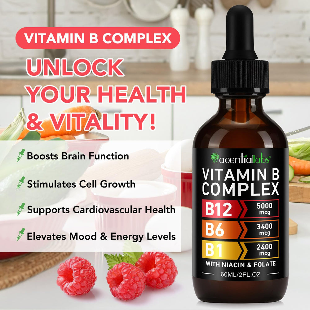 Close-up of bottle label showing B12 methylcobalamin and B vitamin blend