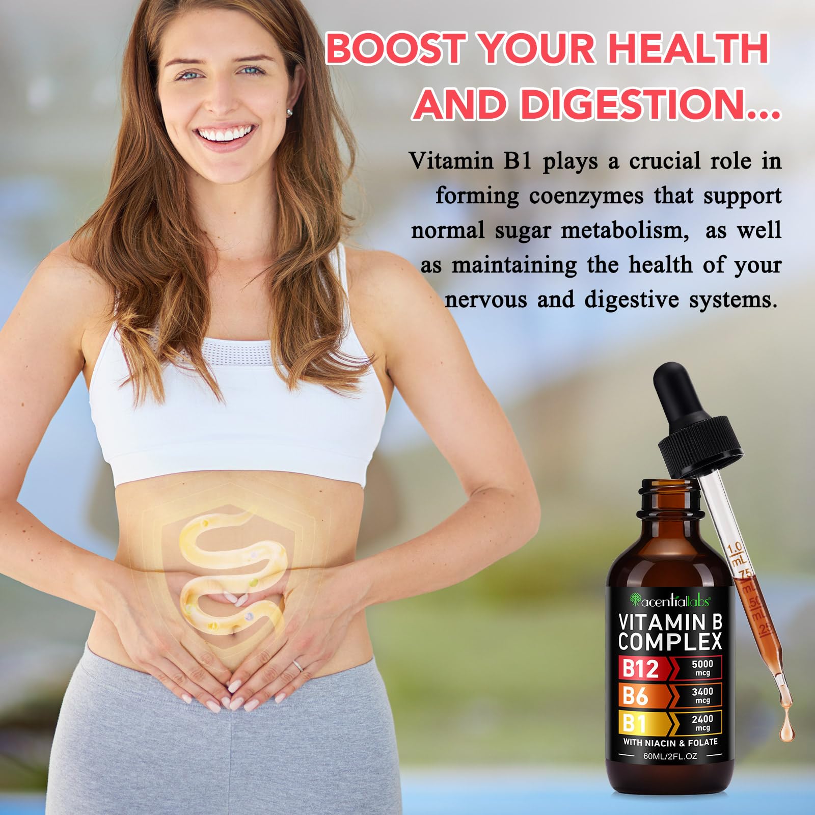 Active lifestyle shot showing on-the-go energy from B complex