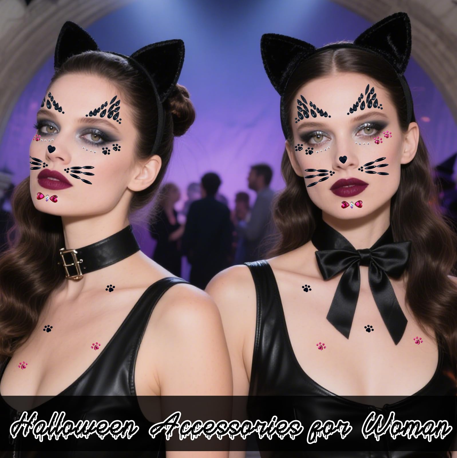Voiiake two-sheet cat woman accessories transforming a simple outfit into a glamorous feline look