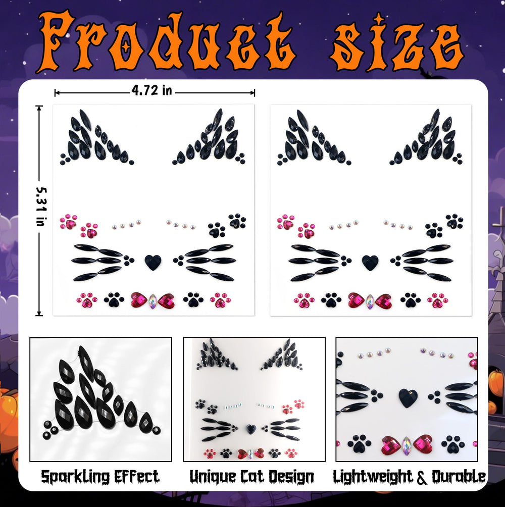 Voiiake crystal cat-face jewels peel-and-stick design shown for quick glamour