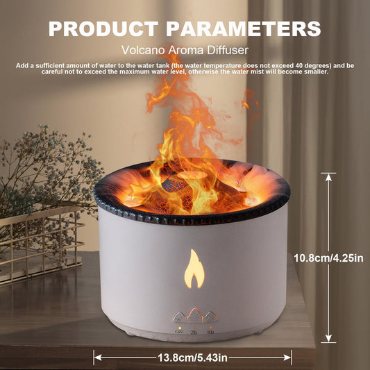 Aroma diffuser in Flame mode emitting warm mist