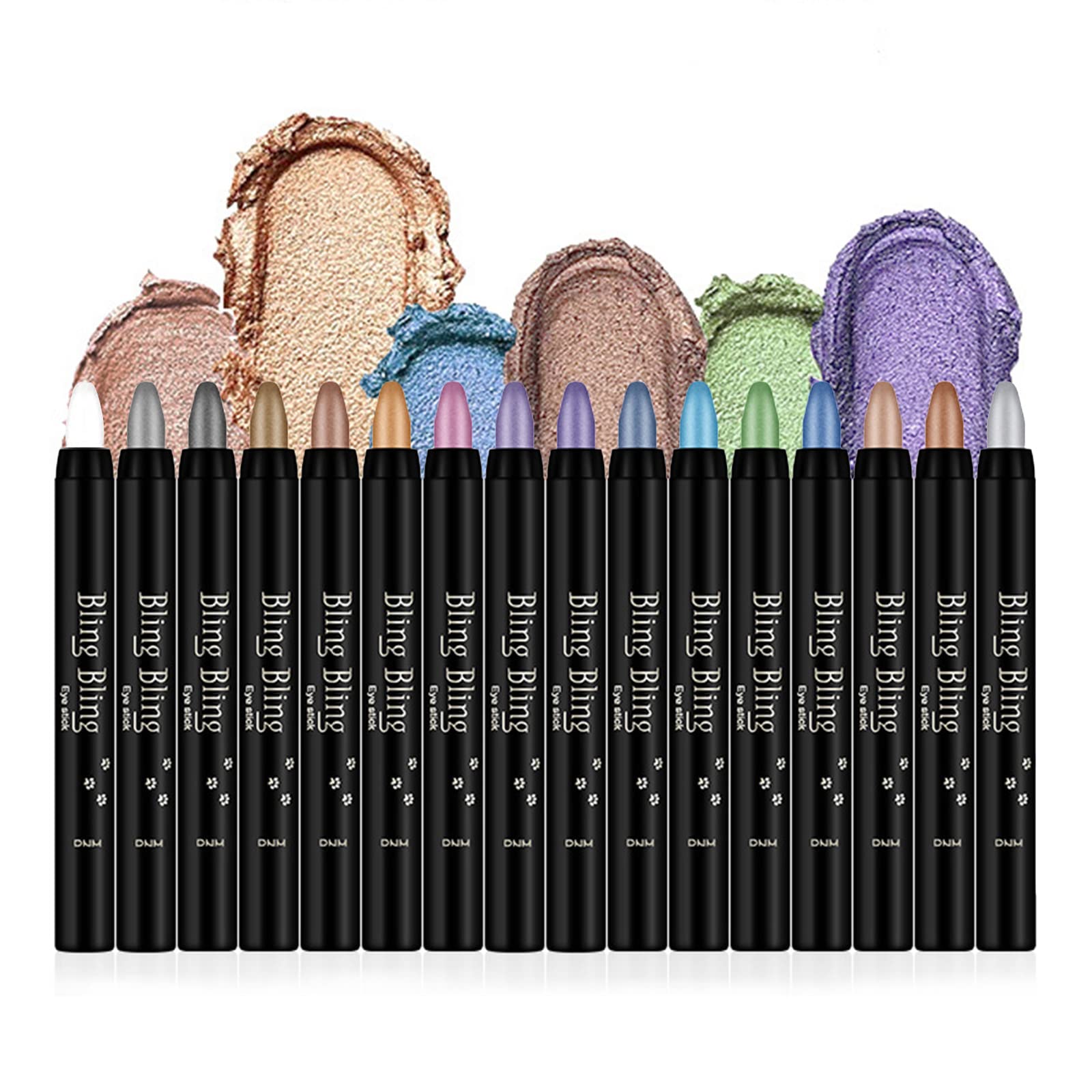 VolksRose 16 Colors Eyeshadow Stick palette swatches show vibrant, blendable shades for versatile looks.