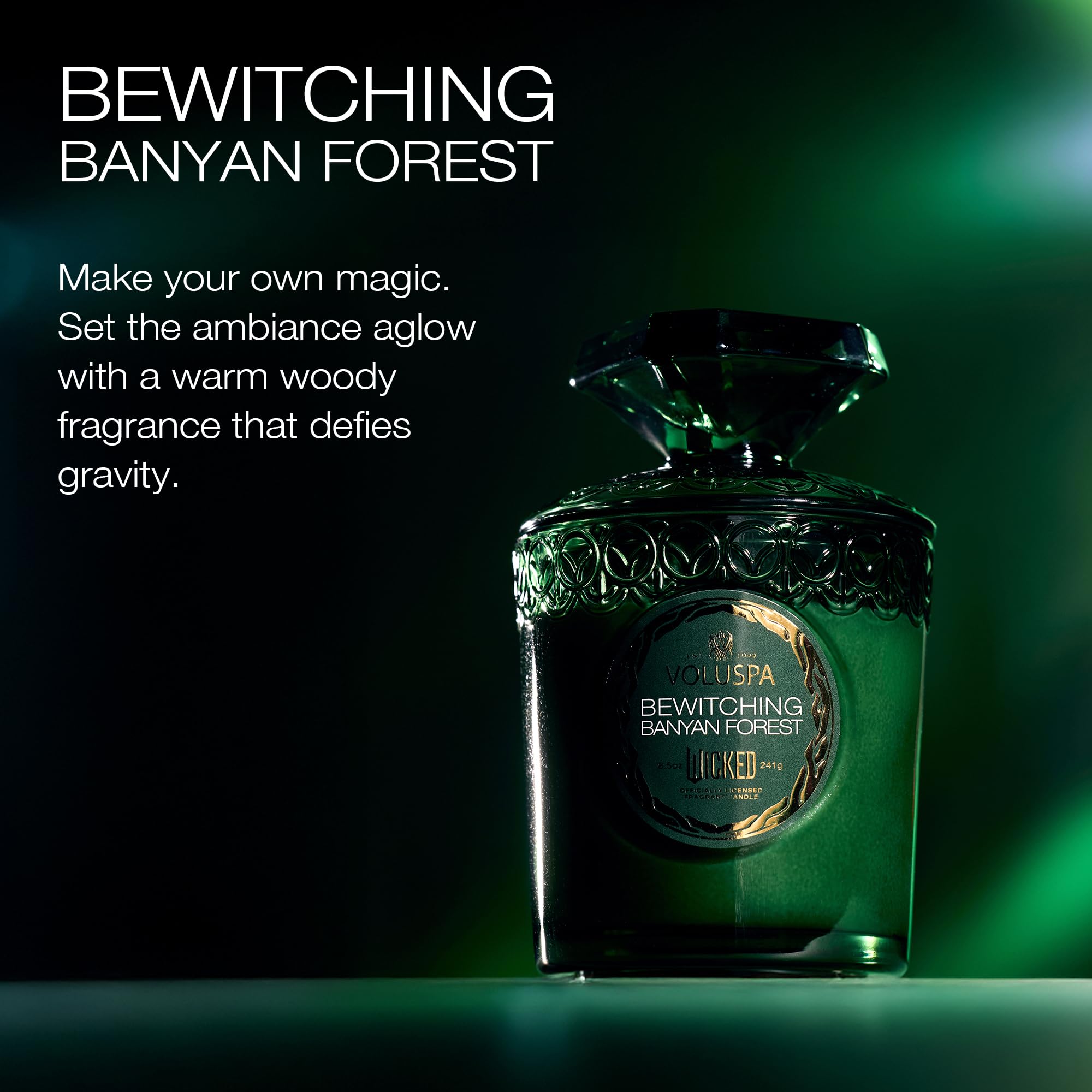 Close-up of wick and coconut wax blend of Elphaba candle