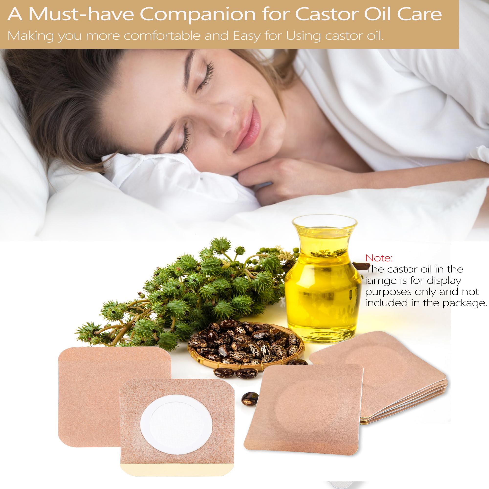 Patch with leak-resistant ring design for castor oil care