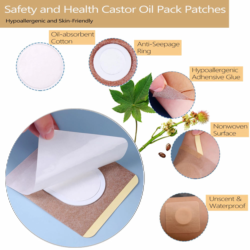 Organic hypoallergenic castor oil patch