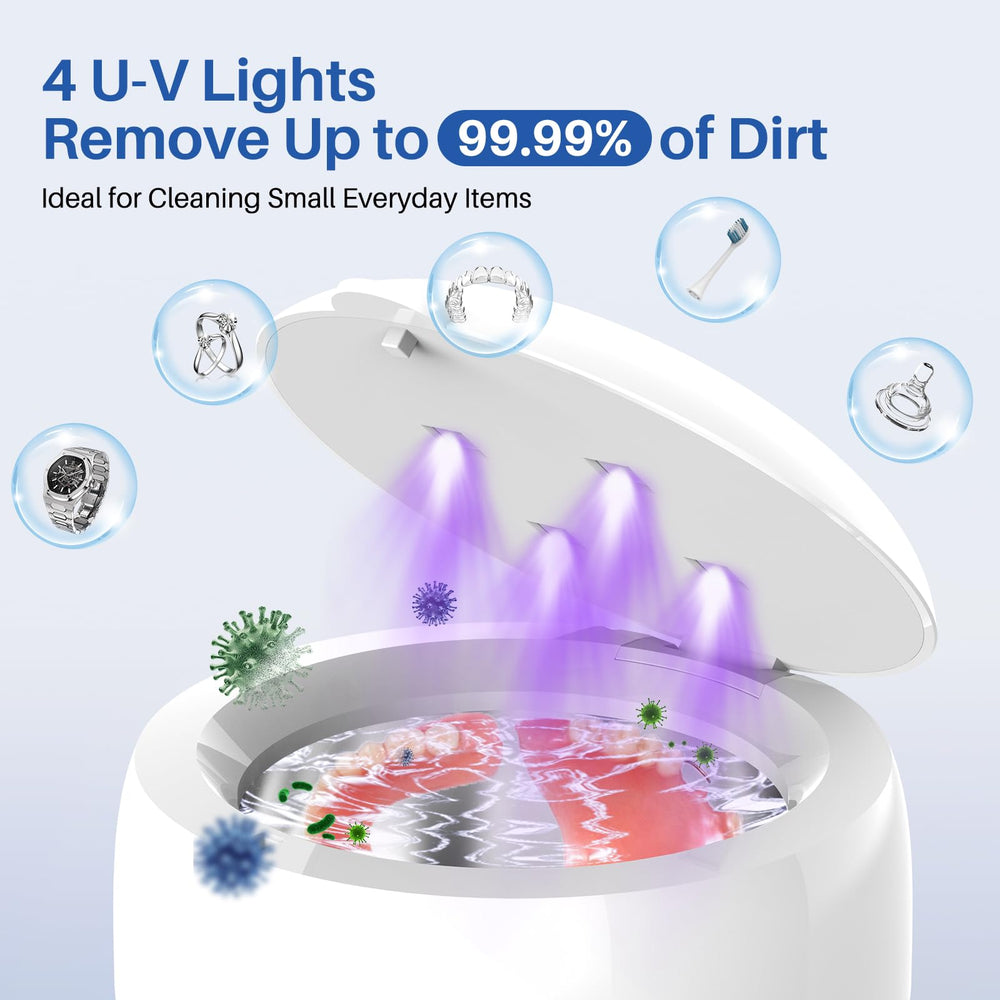 Device displaying 2 cleaning modes with UV light
