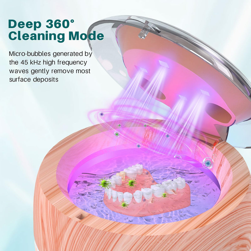 Close-up of 360° cleaning action inside the 200ml tank