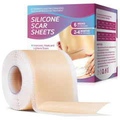 Vortexonix silicone scar sheets on skin provide comfortable wear for daily scar care.