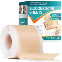 Vortexonix silicone scar sheets packaging for discreet travel-friendly scar care