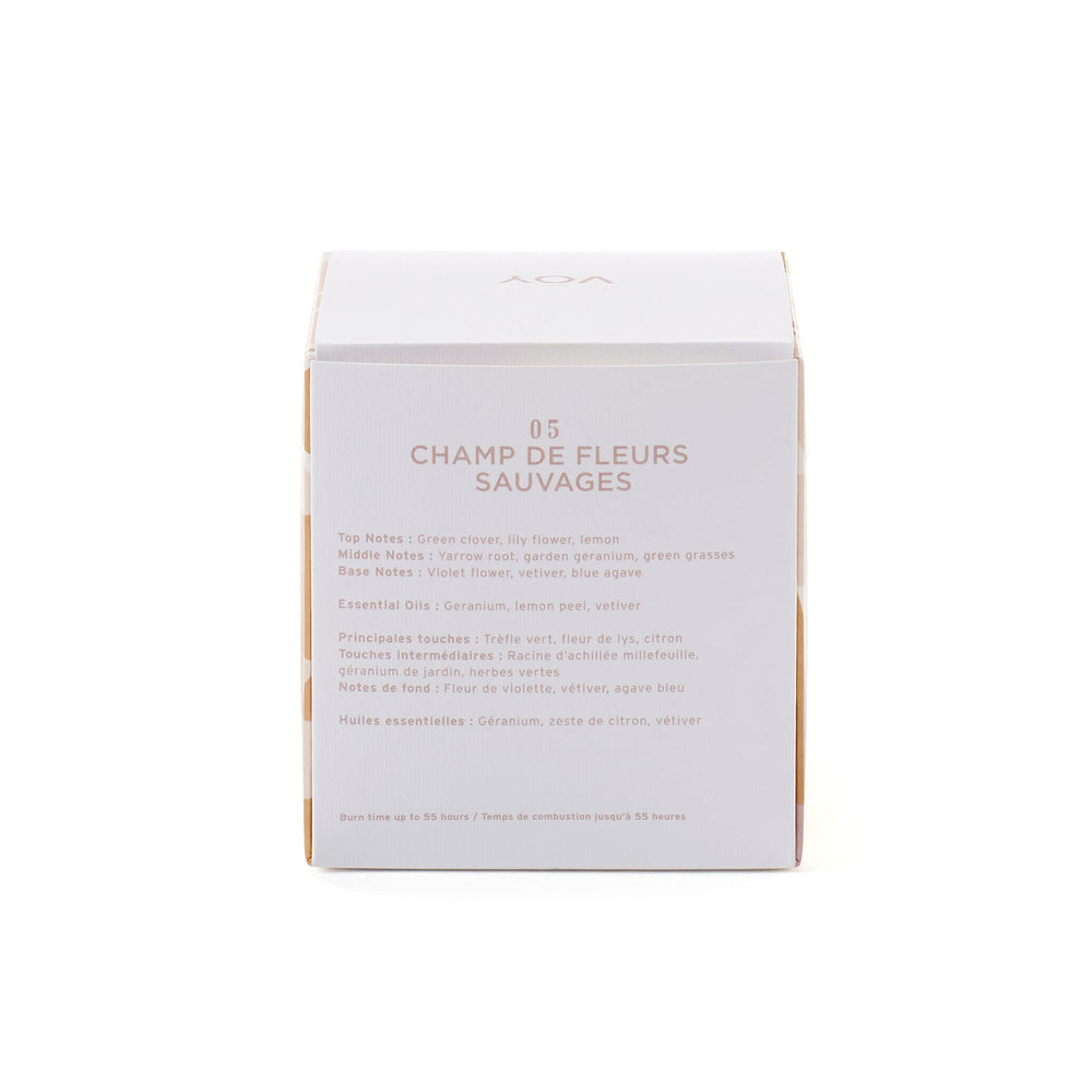 Voy Scented Candle USA-made vegan composition emphasizes clean burn