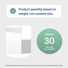 Bottle with measuring scoop on a clean white surface