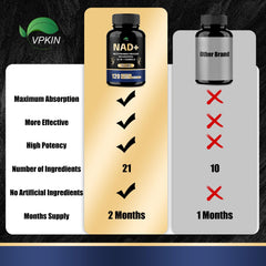 VPKIN NAD Supplement bottle close-up and label