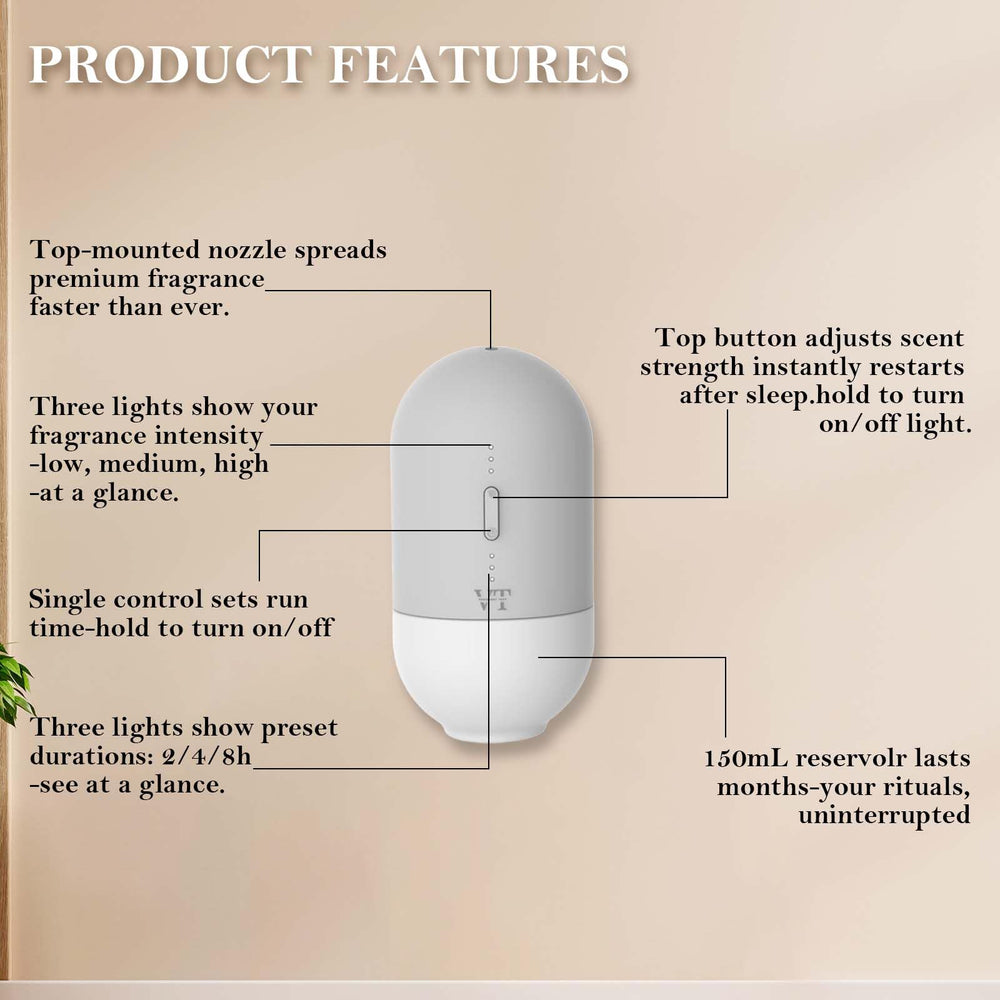 VT VERYSCENT TECH 600 sq ft coverage ideal for living rooms and offices.