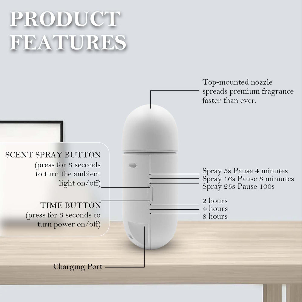 VT VERYSCENT TECH durable polypropylene build complements contemporary décor and long-lasting use.