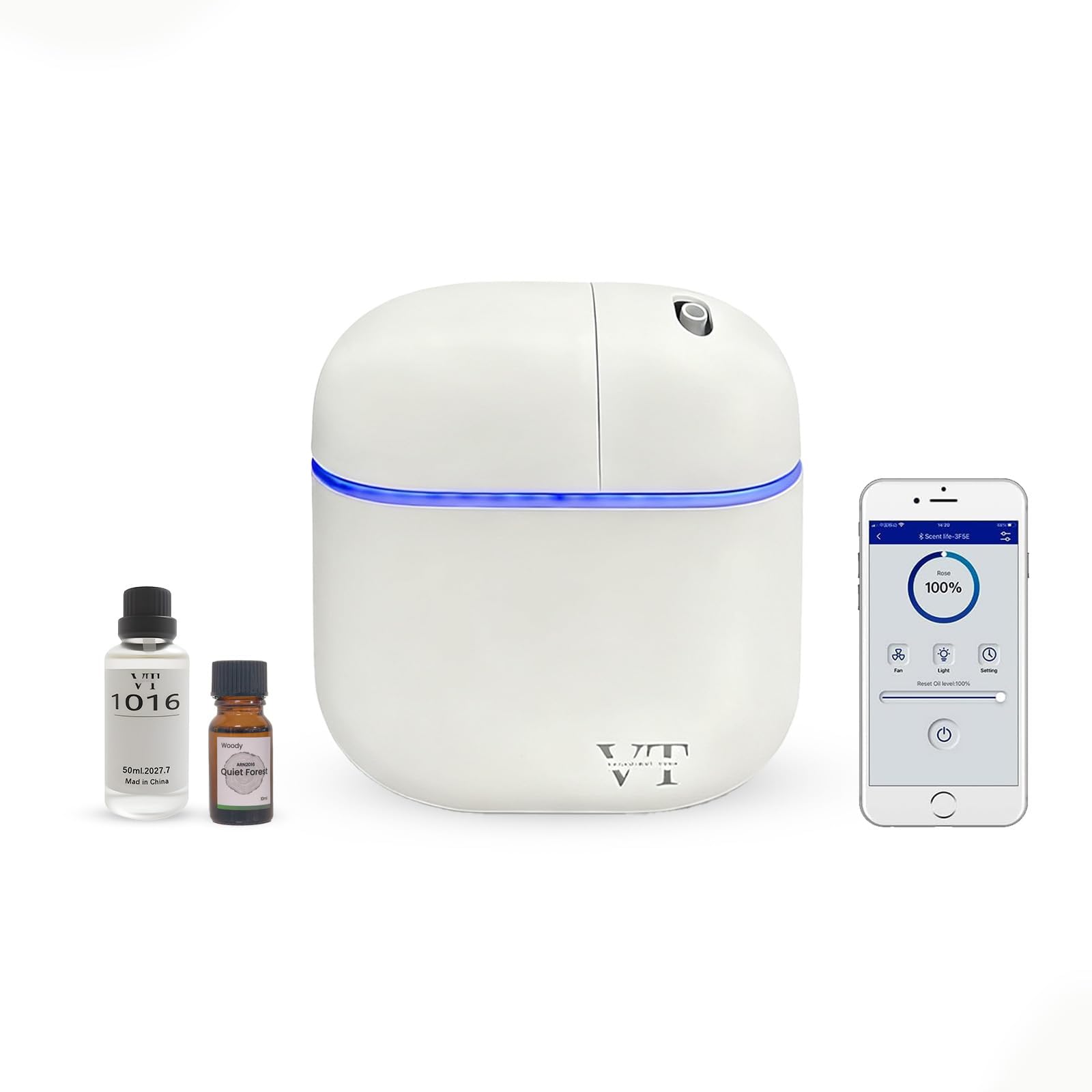 VT VERYSCENT TECH waterless diffuser white front view delivering fast scent coverage for large spaces.