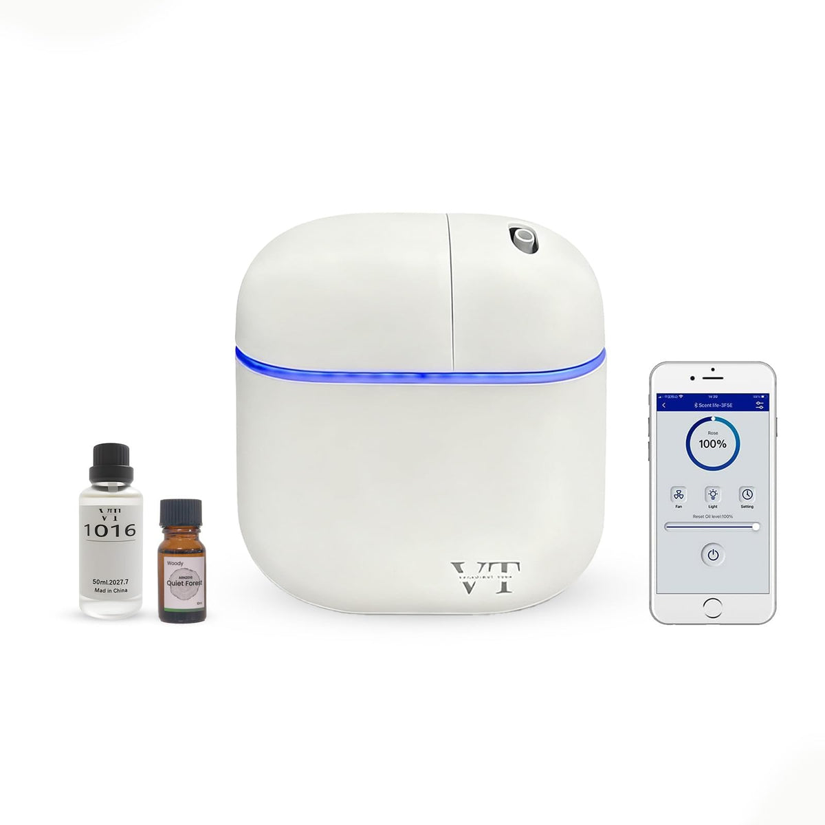 VT VERYSCENT TECH waterless diffuser white front view delivering fast scent coverage for large spaces.