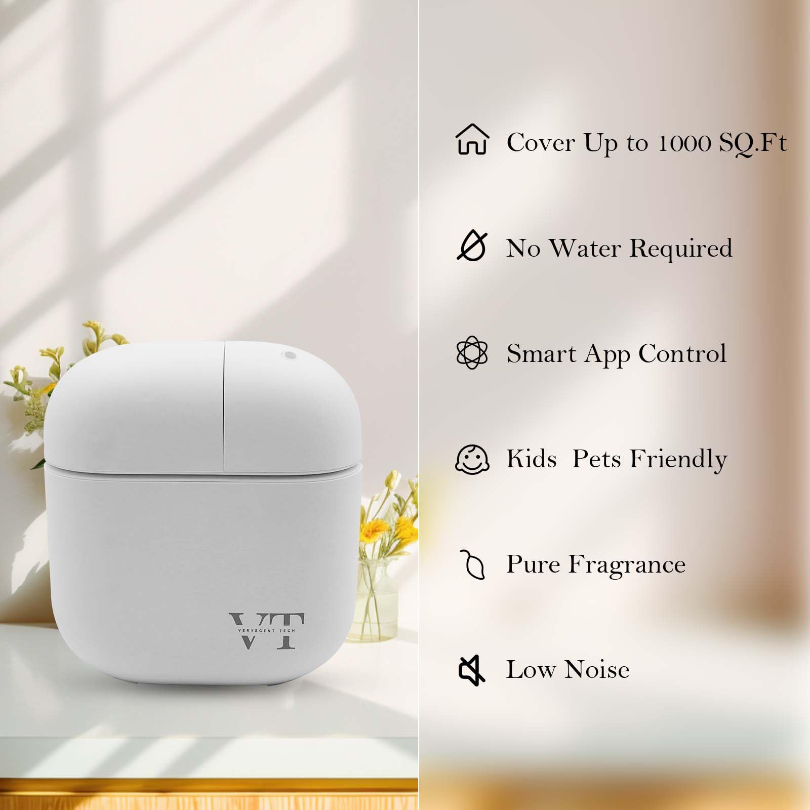 Plug-in power adapter for VT VERYSCENT TECH diffuser with battery-free operation