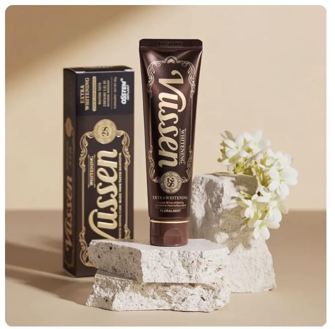 Back view of Vussen 28 toothpaste tube in Floral Mint