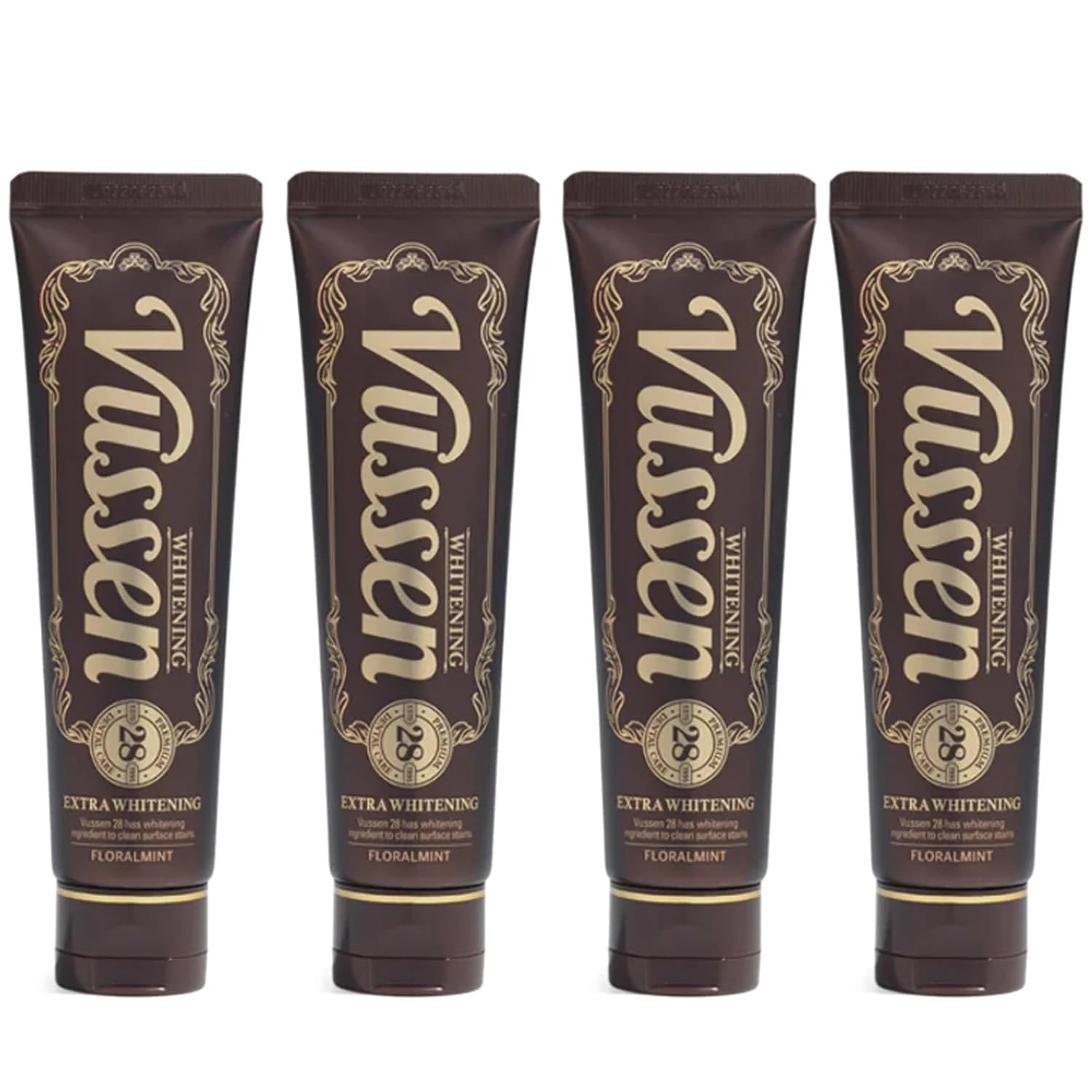 Front view of Vussen 28 toothpaste for adults in Floral Mint