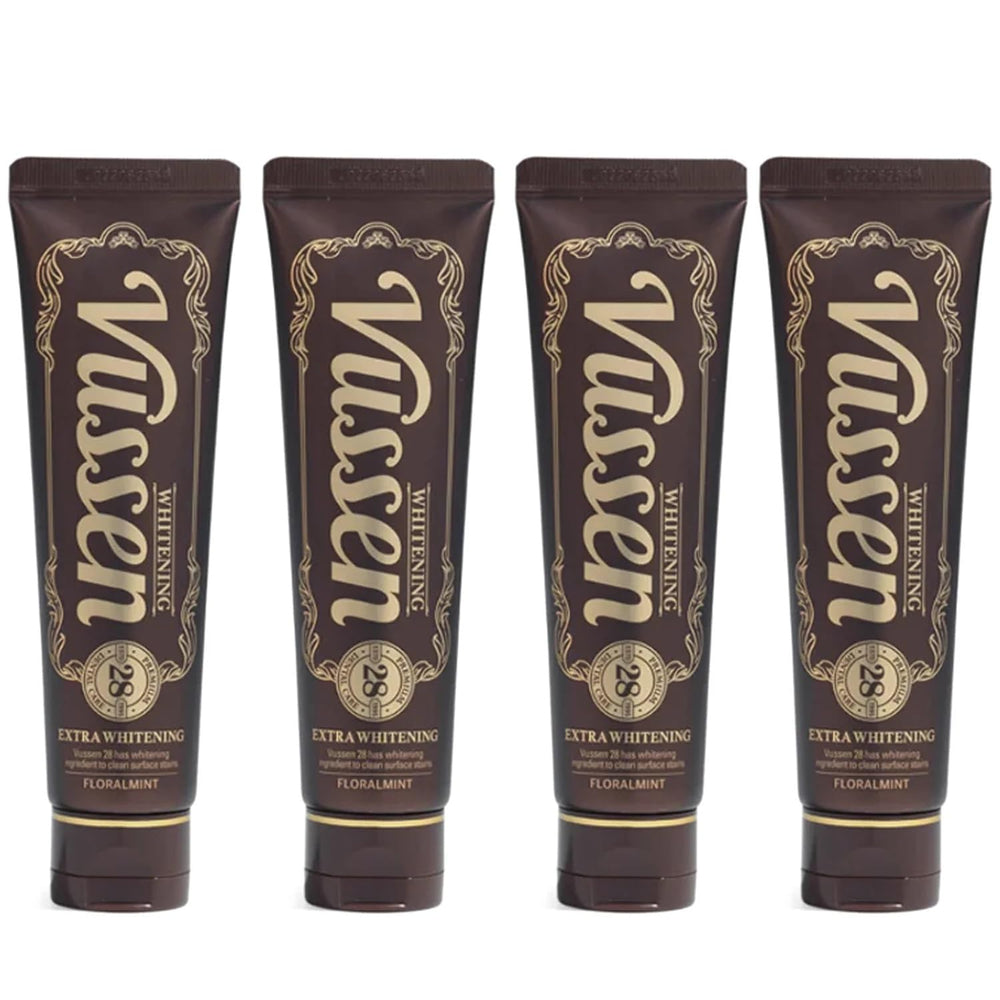 Front view of Vussen 28 toothpaste for adults in Floral Mint
