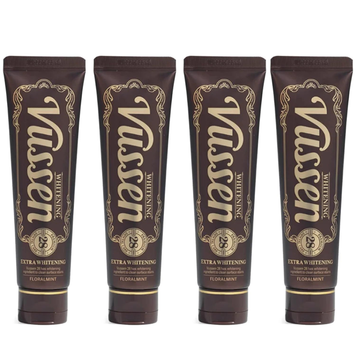 Front view of Vussen 28 toothpaste for adults in Floral Mint