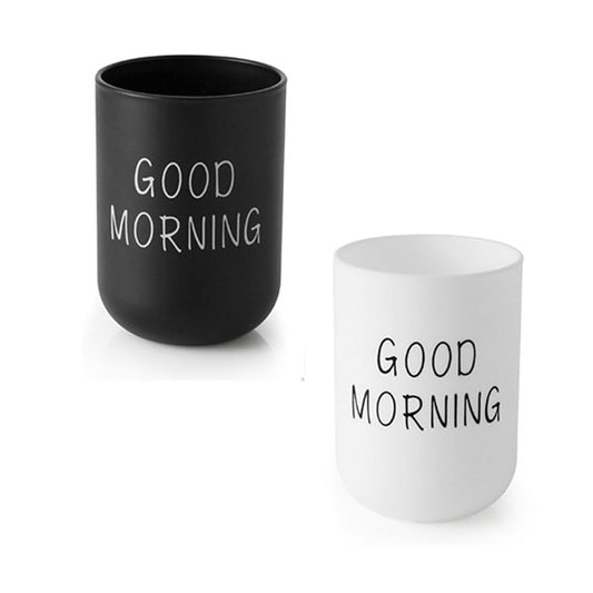 VUULDOO Minimalist Mouthwash Cup 300ml Black and White - front view