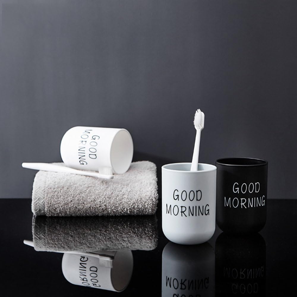 Travel-friendly mouthwash cup in bathroom setting