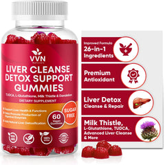 VVNaturals Liver Detox Gummies bottle - 60 vegan count (front)