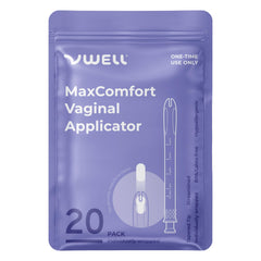 VWELL MaxComfort with tapered tip held in hand for gentle insertion and comfort.
