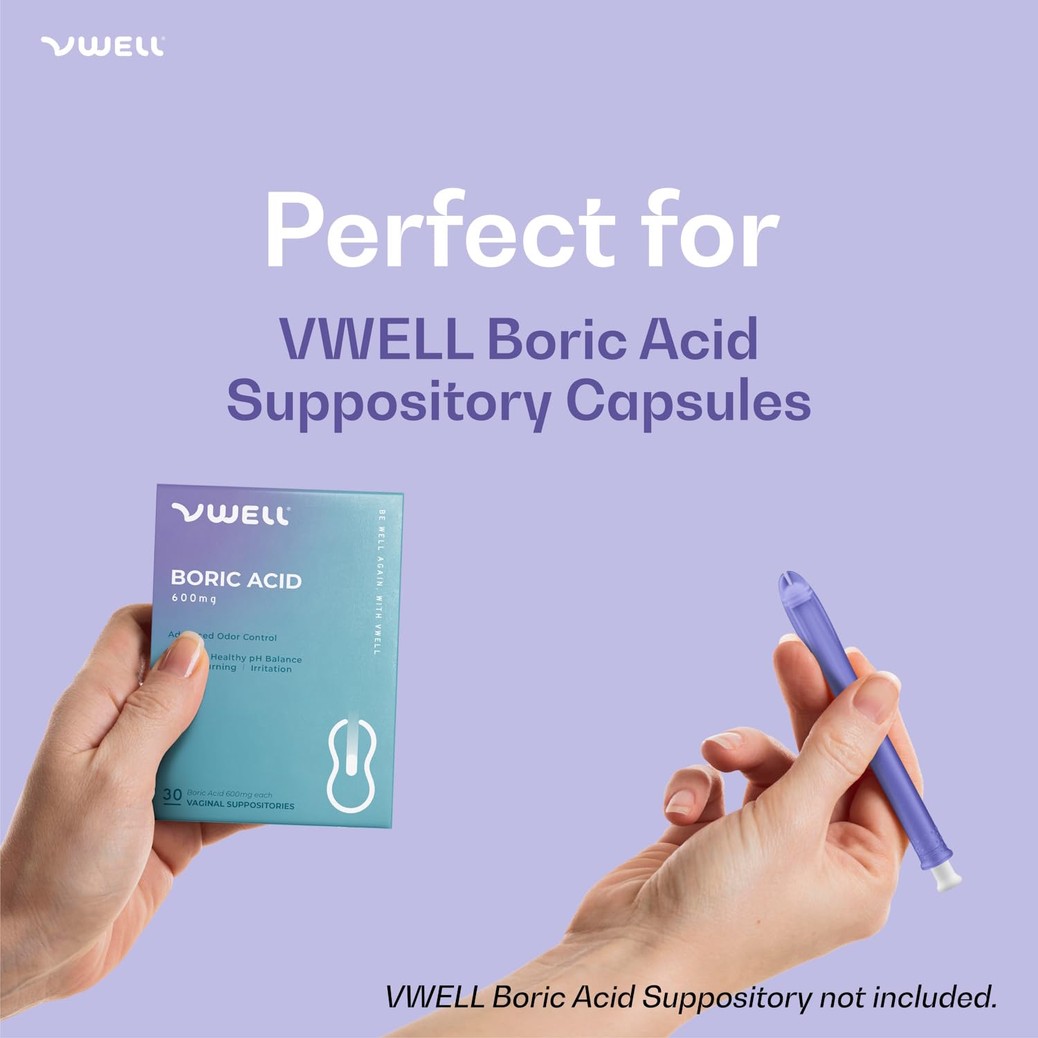 VWELL MaxComfort travel-friendly packaging keeps the applicator sterile on the go.