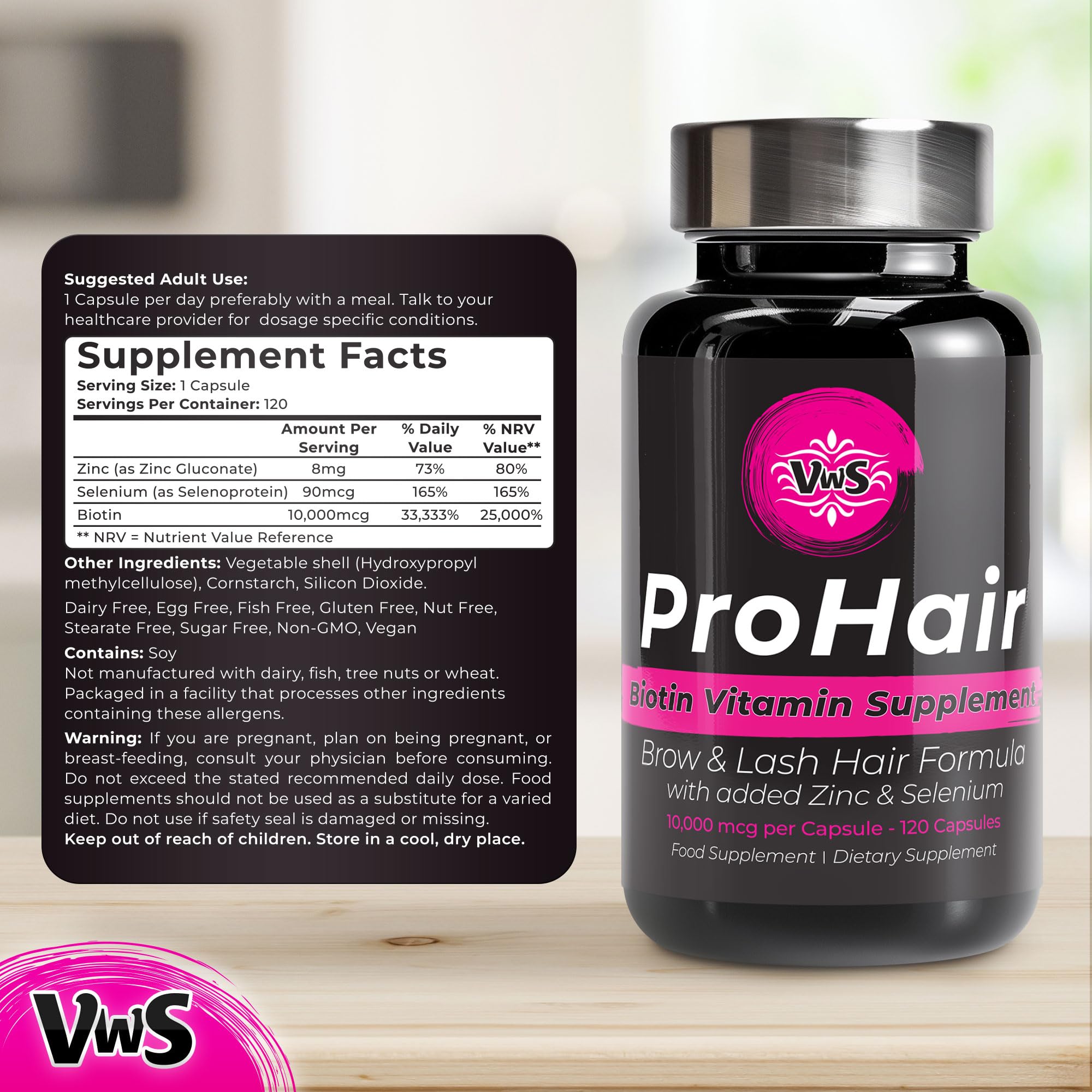 Close-up of vegan capsules in bottle