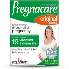 Front view of Vxacen RESSYYT Pregnacare Original 90 tablets bottle
