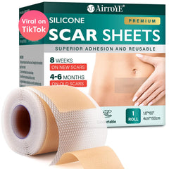 Vxoyo silicone scar sheets roll 1-6x60 for discreet scar care.