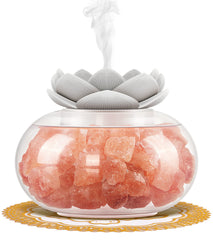 Vyaime V1103 Himalayan salt lamp diffuser with pink crystal and lotus top