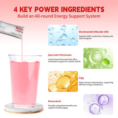 Nicotinamide Riboside, Resveratrol, Quercetin and PQQ ingredients