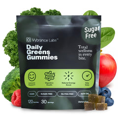 VYBRANCE LABS Daily Greens Gummies pouch for on the go wellness and zero mess daily use.