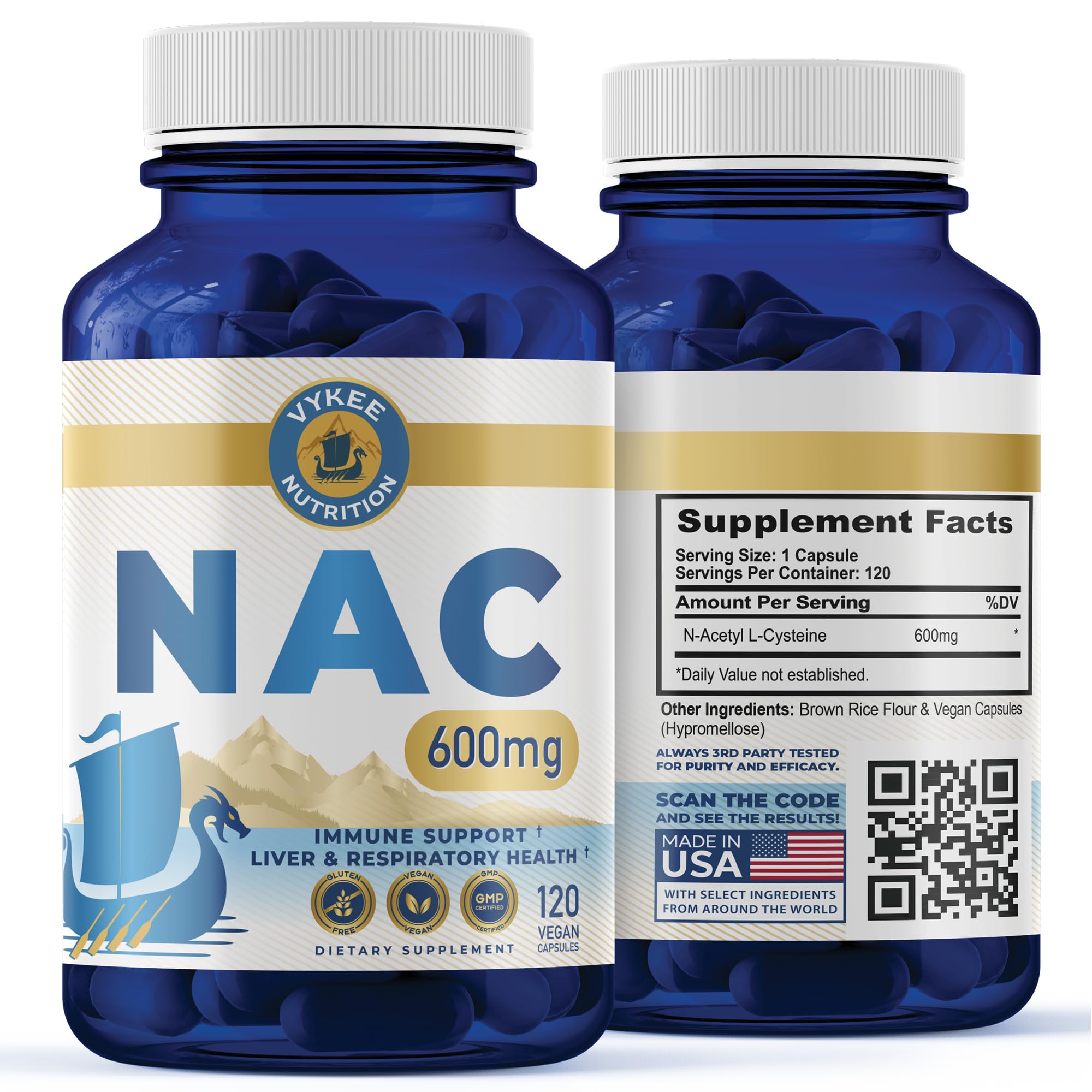 Vykee NAC 600mg capsules bottle