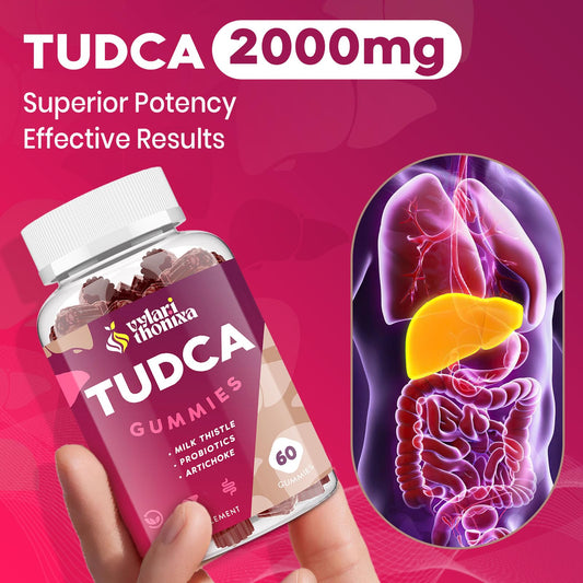 Back label with supplement facts for Vylarithonixa TUDCA Gummy